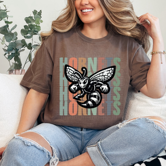 HORNETS STACKED RHINESTONES - DTF TRANSFER