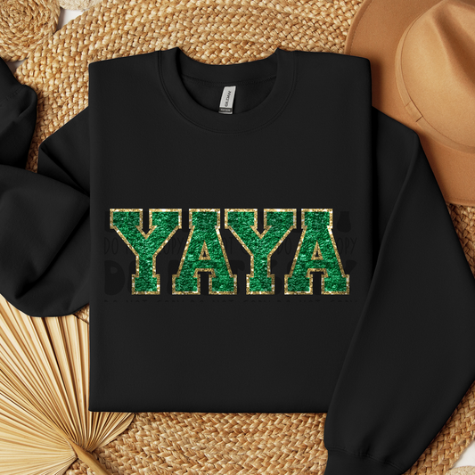 YAYA FAUX CHENILLE GREEN - DTF TRANSFER