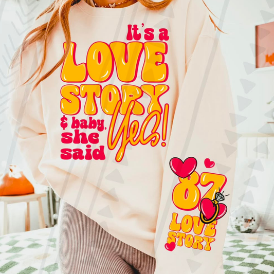 LOVE STORY W/ SLEEVE - DTF TRANSFER