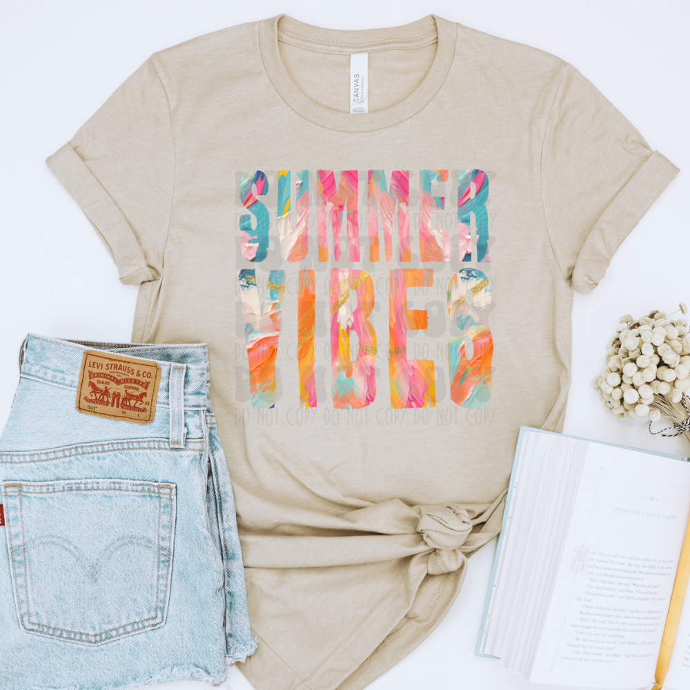 SUMMER VIBES BRUSHSTROKES - DTF TRANSFER