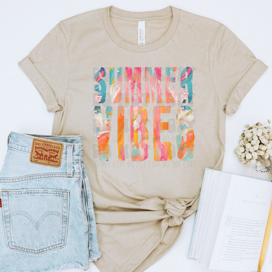 SUMMER VIBES BRUSHSTROKES - DTF TRANSFER
