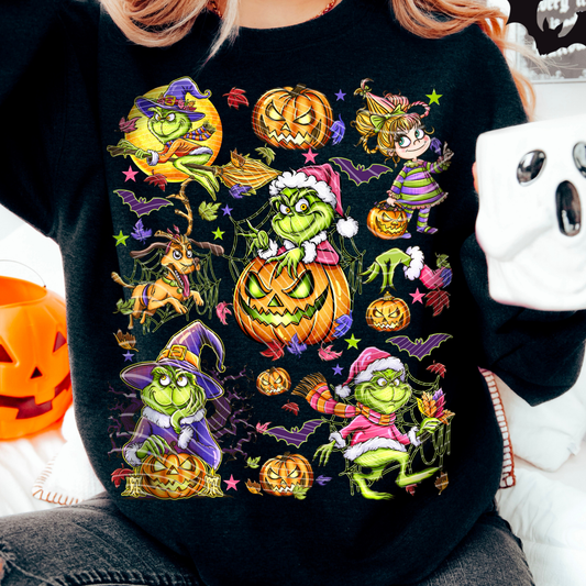 GREEN GUY PUMPKINS COLLAGE - DTF TRANSFER