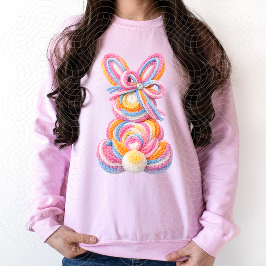 SWIRL BUNNY FAUX YARN - DTF TRANSFER