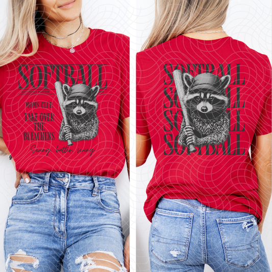 SOFTBALL BLK - FRONT AND BACK - DTF TRANSFER