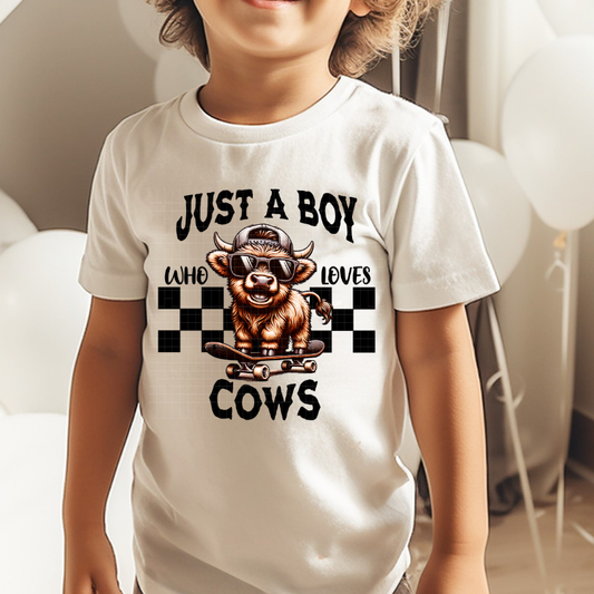 BOY WHO LOVES COWS BLK - DTF TRANSFER