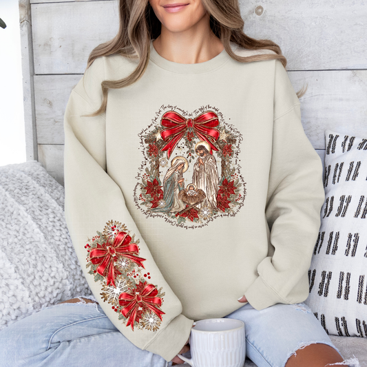 FAITH CHRISTMAS WITH WORDS W/ SLEEVE - DTF TRANSFER