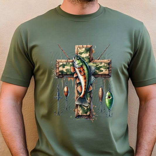 FISHIN CROSS - DTF TRANSFER