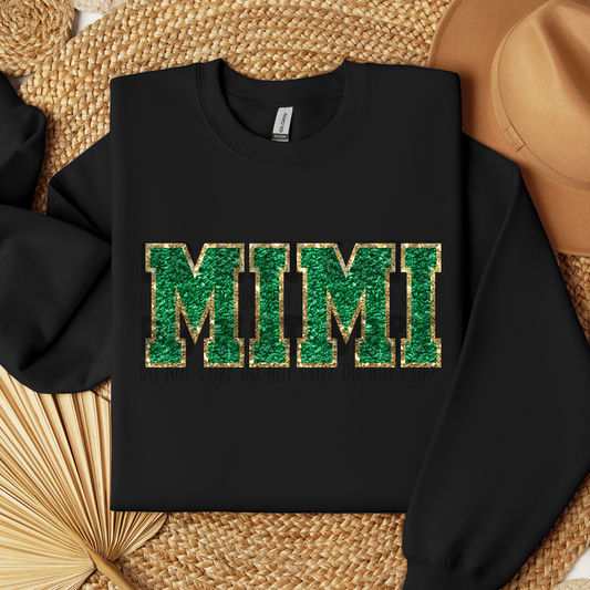 MIMI FAUX CHENILLE GREEN - DTF TRANSFER