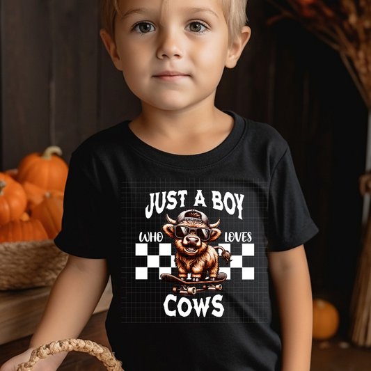 BOY WHO LOVES COWS WHT - DTF TRANSFER