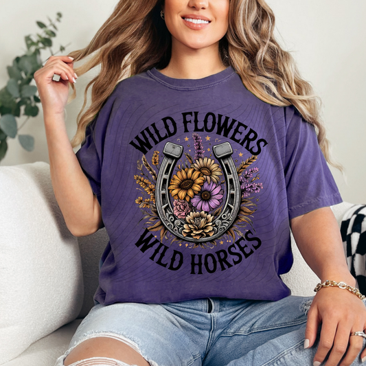WILD FLOWERS WILD HORSES - DTF TRANSFER