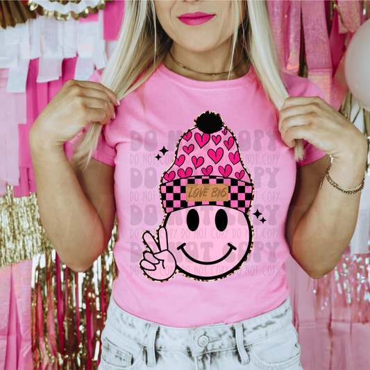 HEART TOBOGGAN SMILEY LOVE BIG - DTF TRANSFER