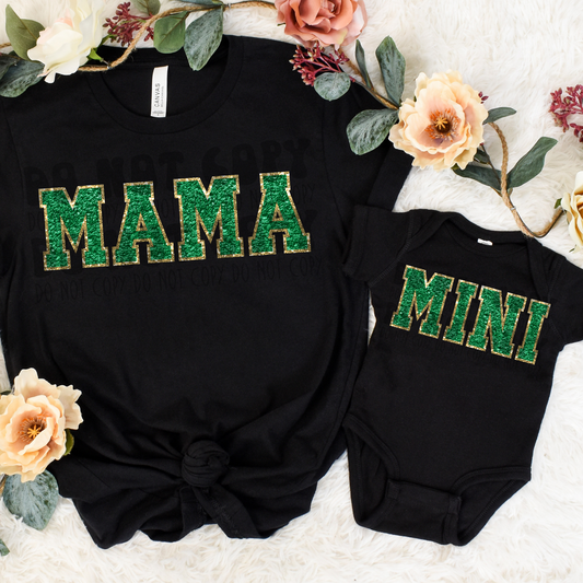 MINI FAUX CHENILLE GREEN - DTF TRANSFER