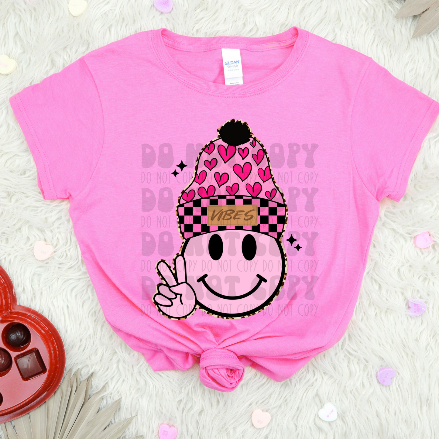 HEART TOBOGGAN SMILEY VIBES - DTF TRANSFER