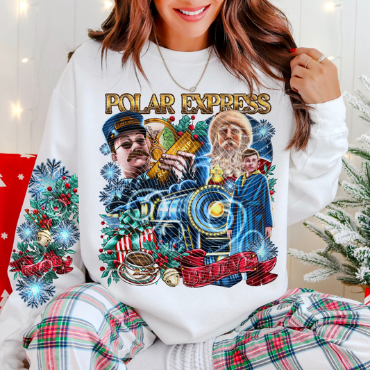 POLAR EXPRESS RED TEXT W/ SLEEVE - DTF TRANSFER