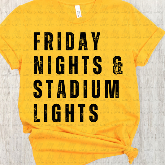 FRIDAY NIGHTS STADIUM LIGHTS - BLACK - DTF TRANSFER