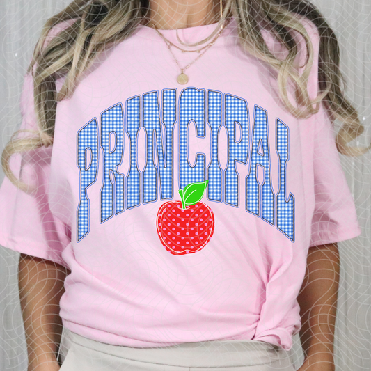 PRINCIPAL BLUE AND WHITE PLAID - DTF TRANSFER