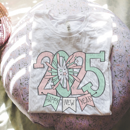 2025 HAPPY NEW YEAR FLAGS - DTF TRANSFER