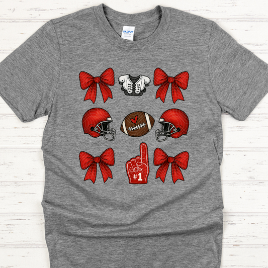 RED FOOTBALL COLLAGE - DTF TRANSFER