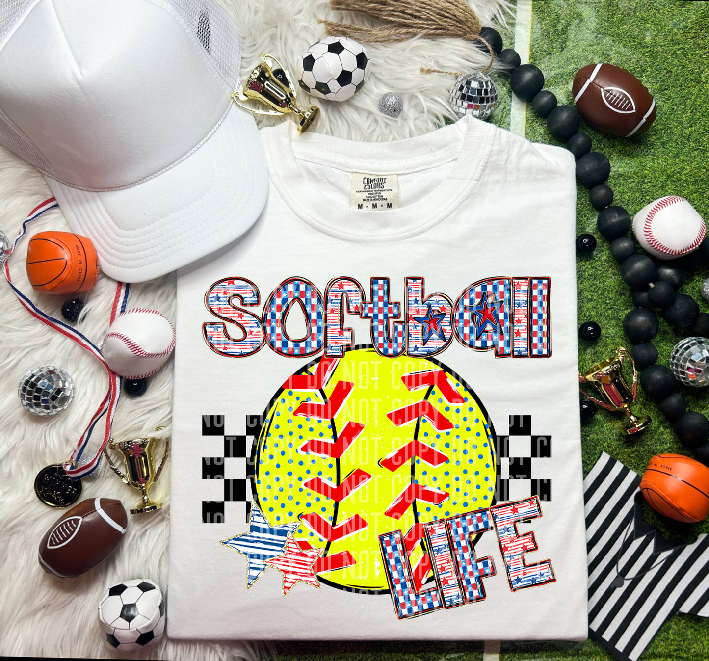 SOFTBALL LIFE DOTS - DTF TRANSFER