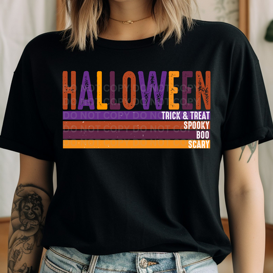 HALLOWEEN TRICK OR TREAT LIST DISTRESS - DTF TRANSFER