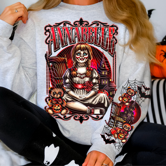 RED SPOOKY DOLL W/ SLEEVE - DTF TRANSFER