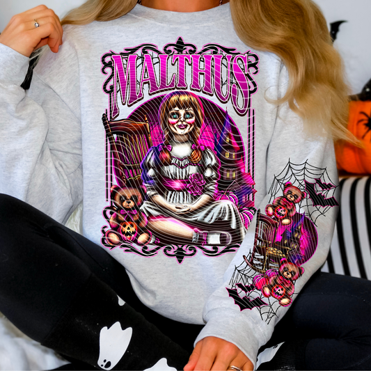 PINK SPOOKY DOLL W/ SLEEVE - DTF TRANSFER