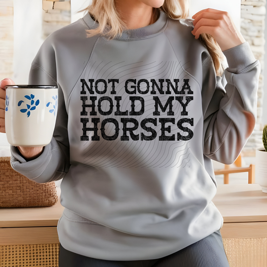 HORSES DISTRESSED BLK TEXT - DTF TRANSFER