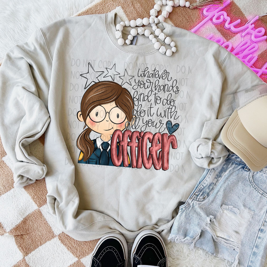 DO IT WITH ALL YOUR HEART OFFICER, BROWN HAIR - DTF TRANSFER