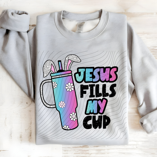 JESUS FILLS MY CUP BLK - DTF TRANSFER