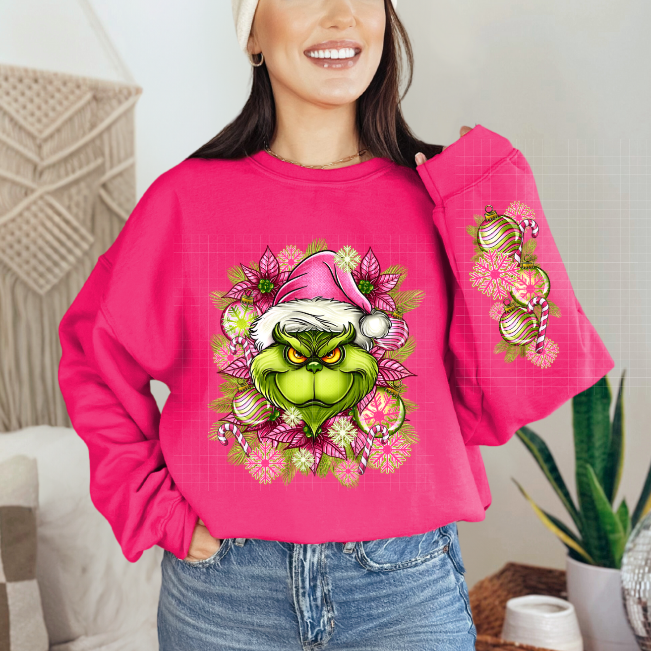 PINK AND GREEN GUY W/ SLEEVE - DTF TRANSFER