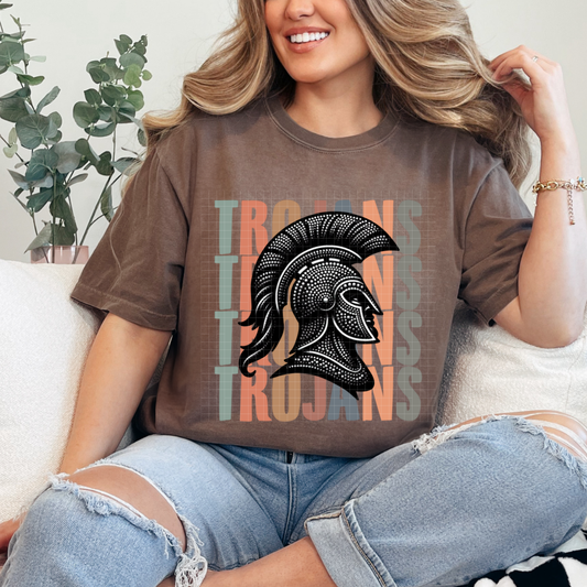 TROJANS STACKED RHINESTONES - DTF TRANSFER