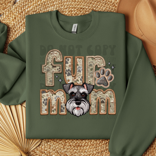 SCHNAUZER - FAUX EMBROIDERY - DTF TRANSFER