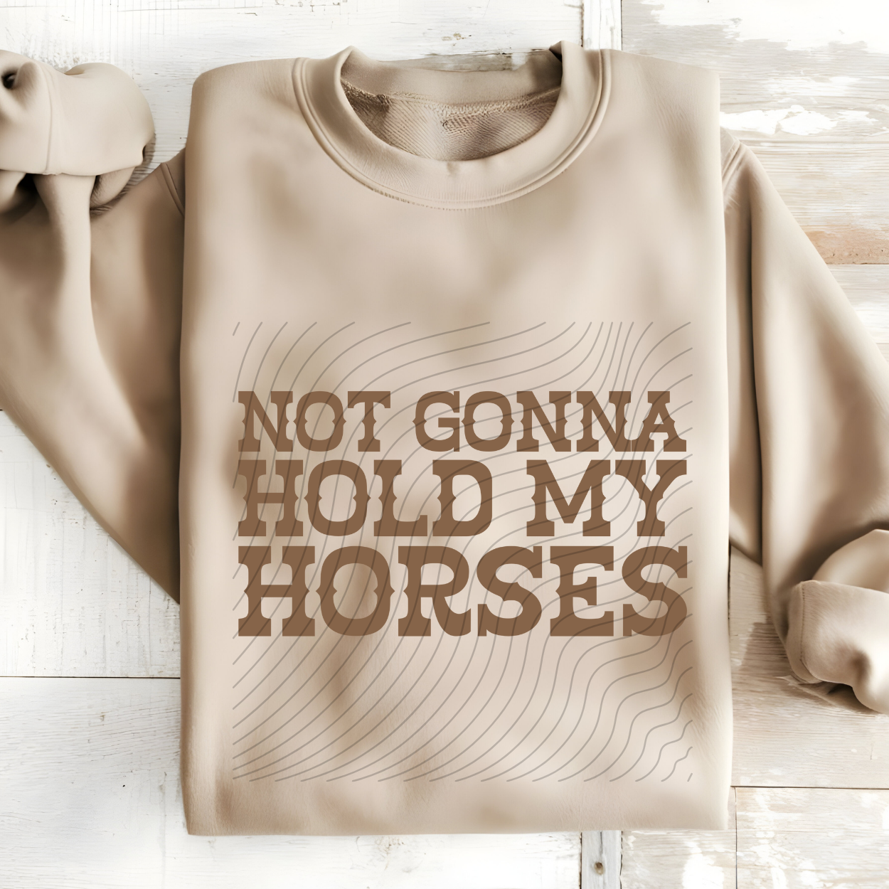 HORSES BROWN TEXT - DTF TRANSFER