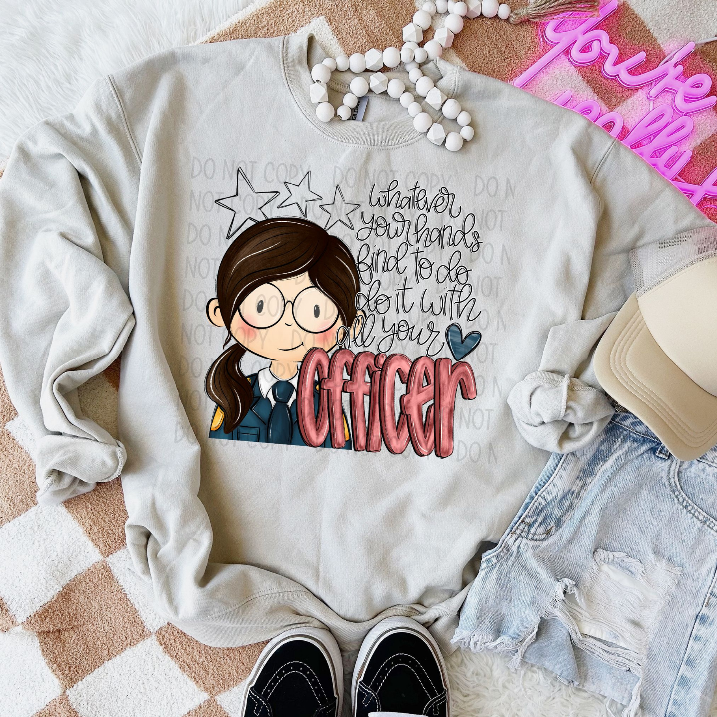 DO IT WITH ALL YOUR HEART OFFICER, DARK HAIR - DTF TRANSFER