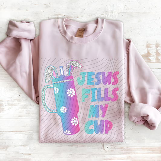 JESUS FILLS MY CUP COLOR - DTF TRANSFER