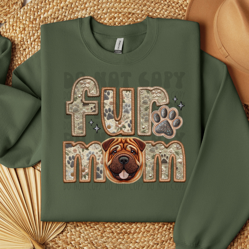 SHAR PEI - FAUX EMBROIDERY - DTF TRANSFER