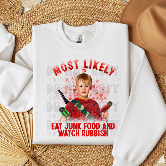 MOST LIKELY TO EAT JUNK FOOD - DTF TRANSFER