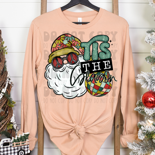 TIS THE SEASON SANTA PEACE GLASSES - DTF TRANSFER