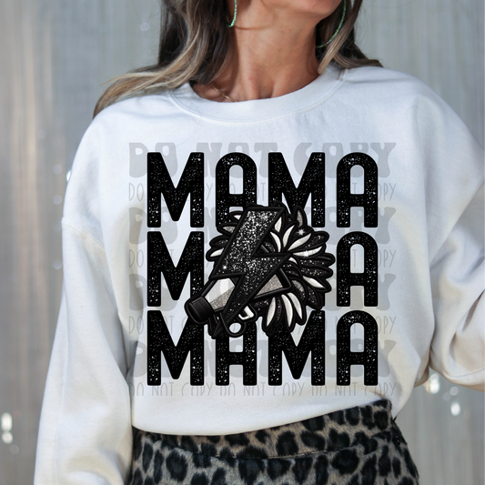 MAMA STACKED FAUX EMBROIDERY CHEER - DTF TRANSFER