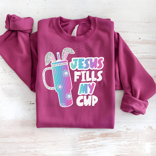JESUS FILLS MY CUP WHITE - DTF TRANSFER