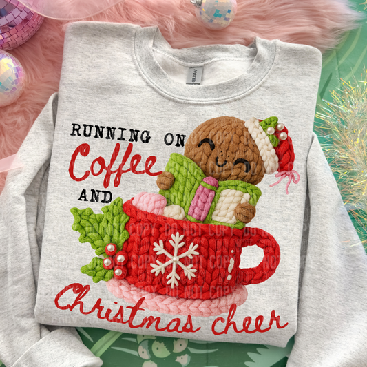 FAUX YARN COFFEE AND CHRISTMAS CHEER - DTF TRANSFER
