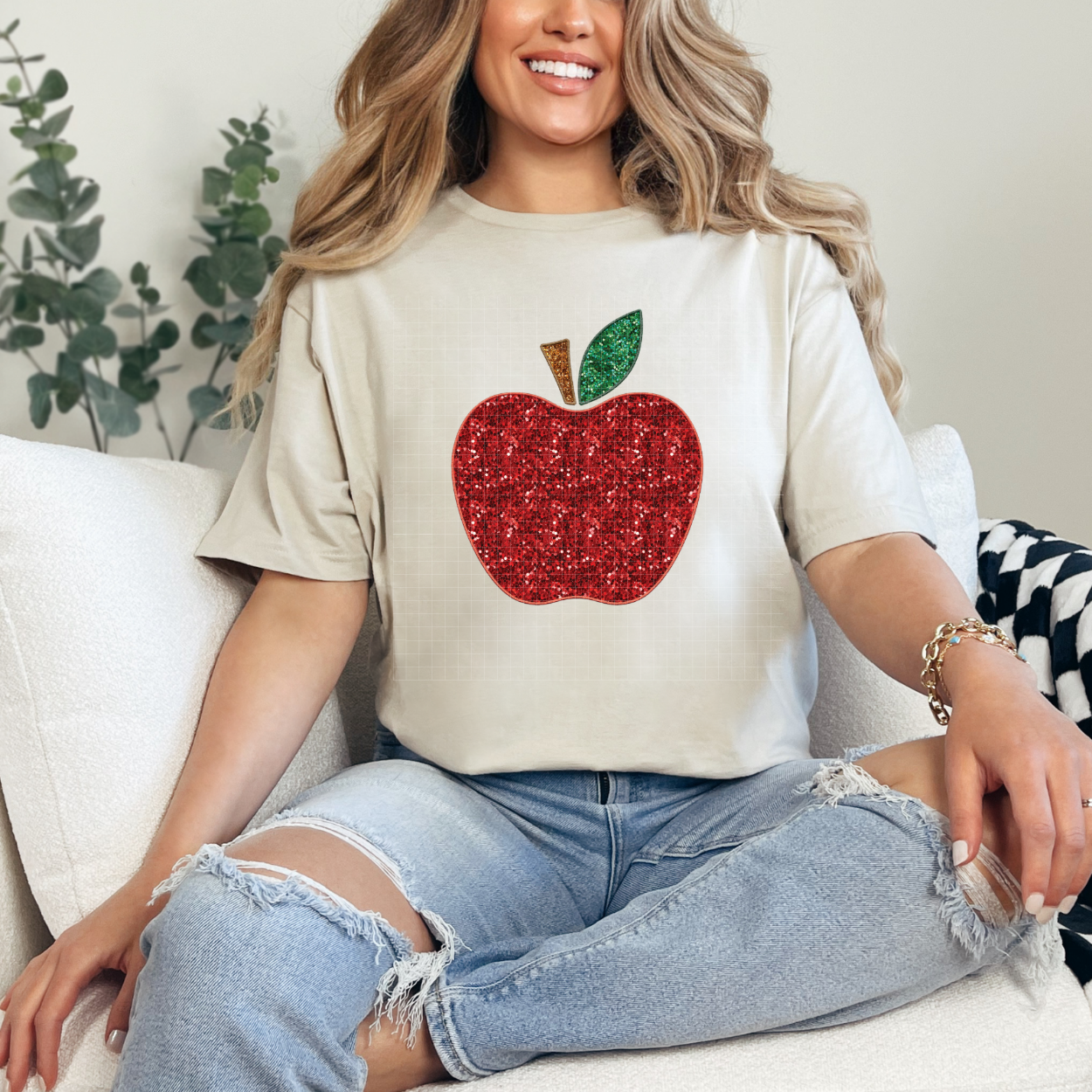 APPLE FAUX SEQUINS - DTF TRANSFER