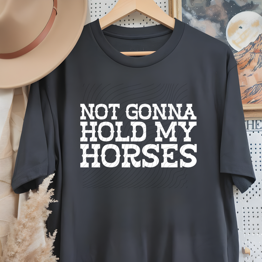 HORSES WHITE TEXT - DTF TRANSFER