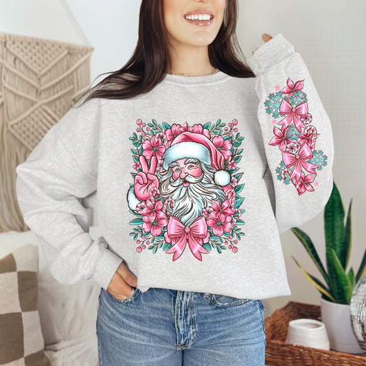 PINK SANTA W/ SLEEVE - DTF TRANSFER