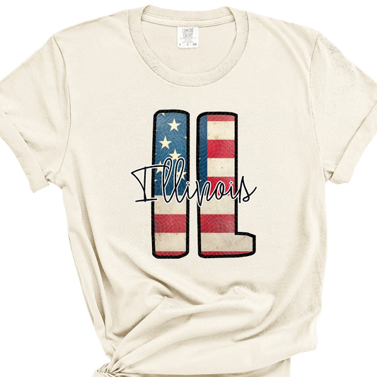 ILLINOIS FLAG - DTF TRANSFER