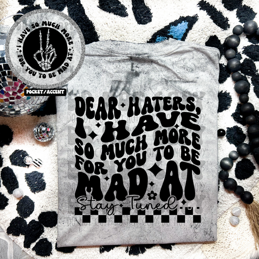 DEAR HATERS W/POCKET - DTF TRANSFER
