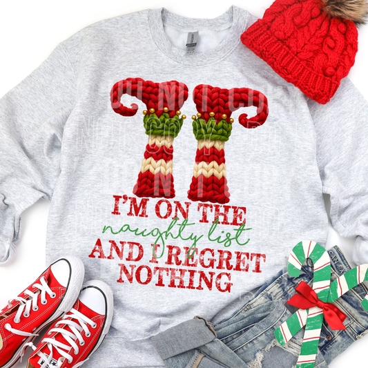 FAUX YARN NAUGHTY LIST ELF FEET - DTF TRANSFER