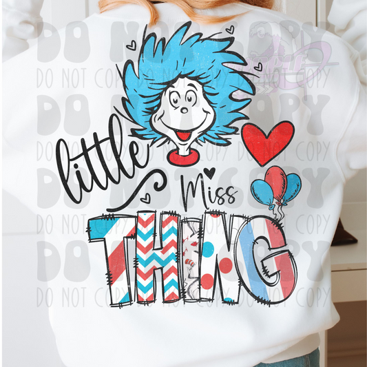 LITTLE MISS THING DISTRESSED - DTF TRANSFER