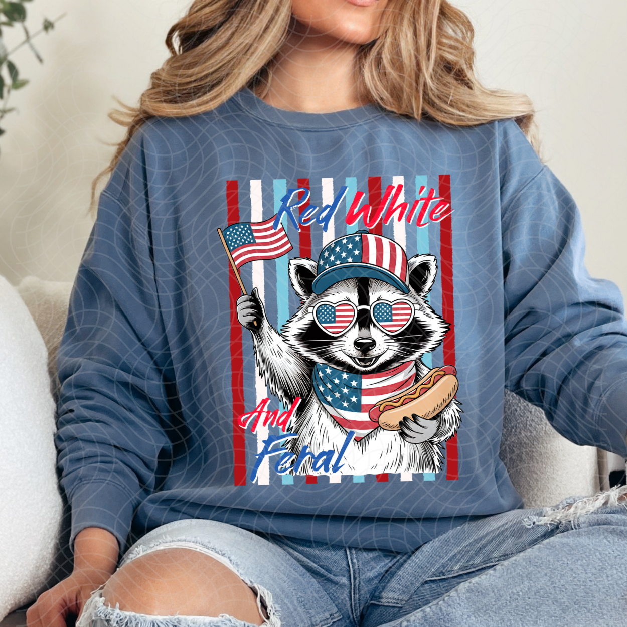 RED WHITE AND FERAL - DTF TRANSFER