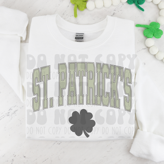 ST PATRICKS LIGHT GREEN VARSITY  - DTF TRANSFER